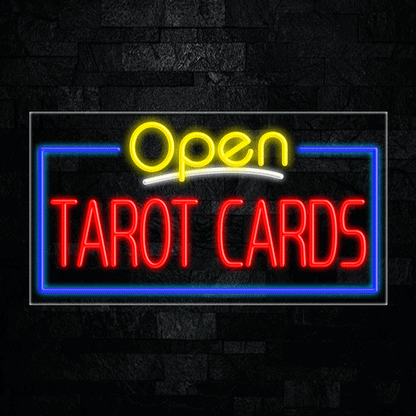 Open Tarot Cards LED Flex Sign 33"x 18"