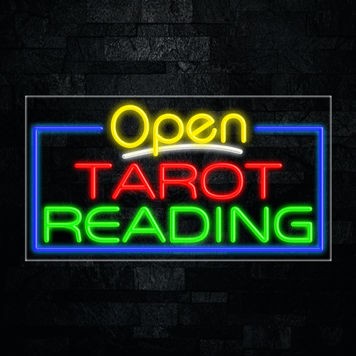 Open Tarot Reading LED Flex Sign 33"x 18"