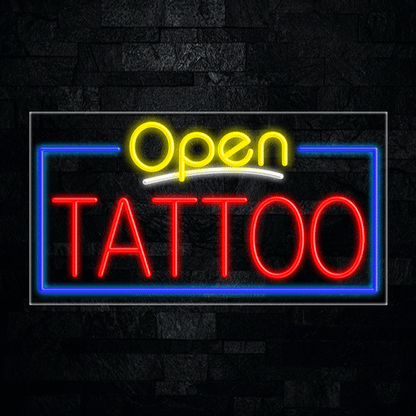 Open Tattoo LED Flex Sign 33"x 18"