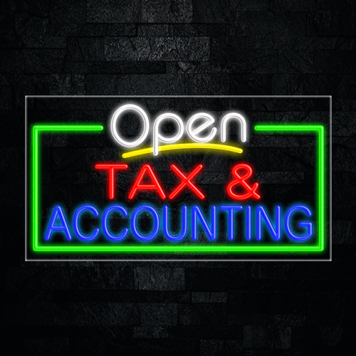 Open Tax & Accounting LED Flex Sign 33"x 18"