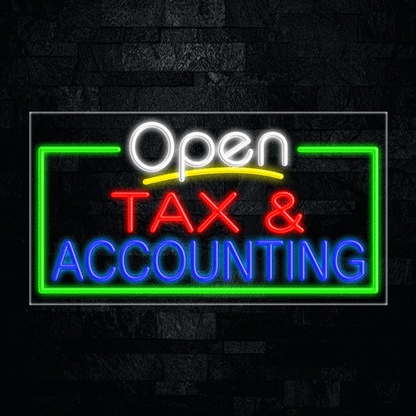 Open Tax & Accounting LED Flex Sign 33"x 18"