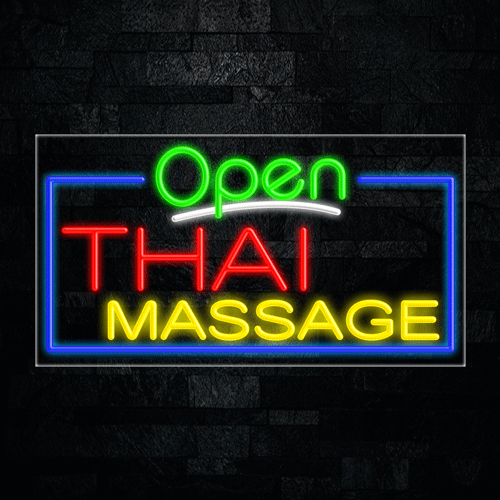 Open Thai Massage LED Flex Sign 33"x 18"