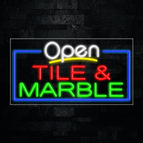 Open  Tile & Marble LED Flex Sign 33"x 18"