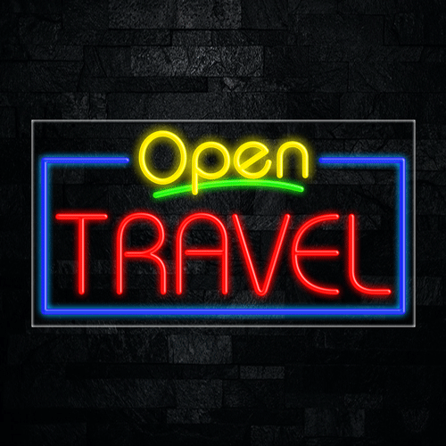 Open Travel LED Flex Sign 33"x 18"