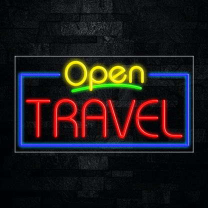 Open Travel LED Flex Sign 33"x 18"