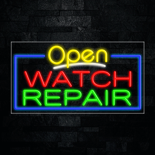 Open Watch Repair LED Flex Sign 33"x 18"