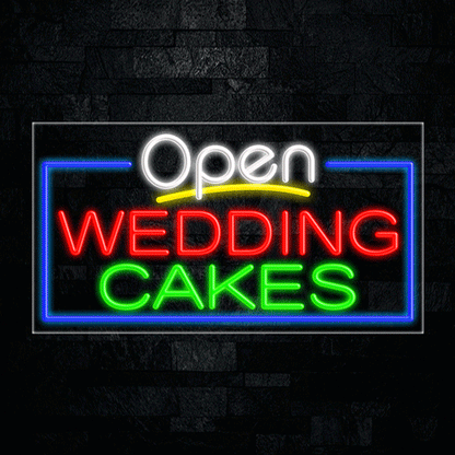 Open Wedding Cakes LED Flex Sign 33"x 18"