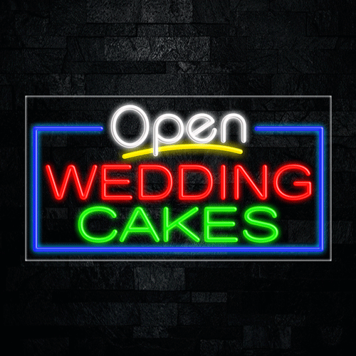 Open Wedding Cakes LED Flex Sign 33"x 18"