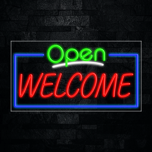 Open Welcome LED Flex Sign 33"x 18"