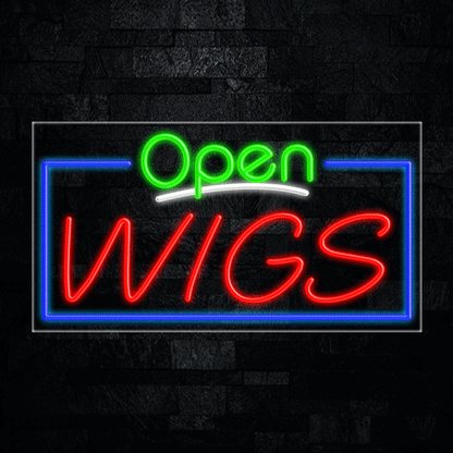 Open Wigs LED Flex Sign 33"x 18"