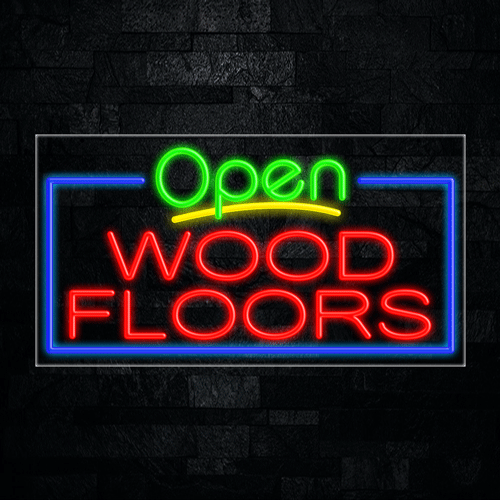 Open Wood Floors LED Flex Sign 33"x 18"