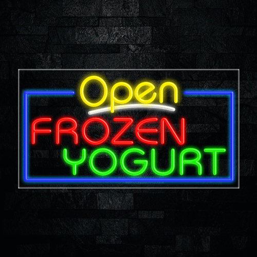 Open Frozen Yogurt LED Flex Sign 33"x 18"